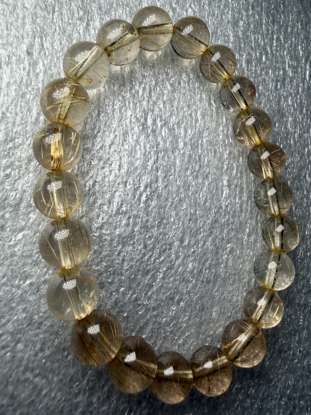 High Quality 9MM Golden Rutile Quartz Natural Crystal Bracelet